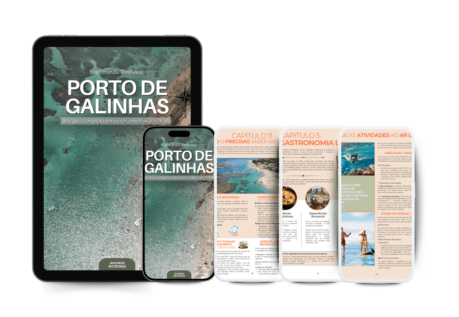 eBook digital sobre Porto de Galinhas com dicas de gastronomia, atividades e o que saber antes de viajar